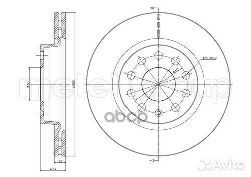 Диск тормозной 23-0733c Metelli