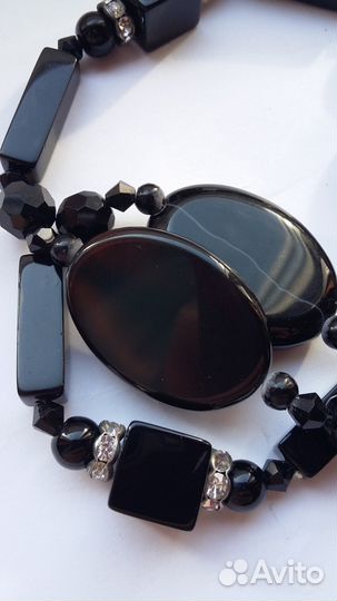 Оникс природный колье и кулон