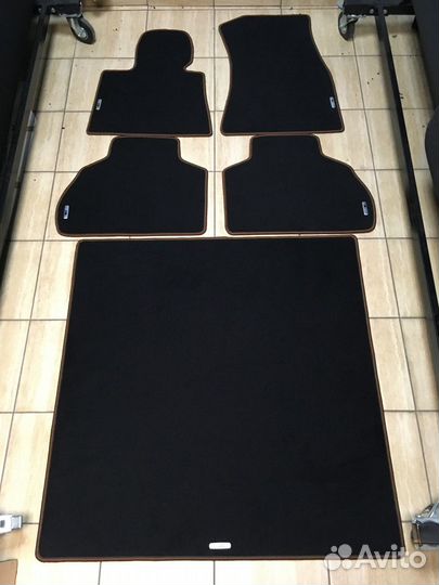 Велюровые Премиум ковры BMW X7 G07 черные