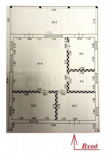 Дом 93,3 м² на участке 24 сот.