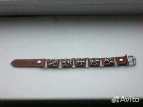 Браслет кожаный со вставками