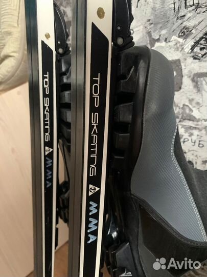 Лыжи коньковый, ботинки лыжные 40-41