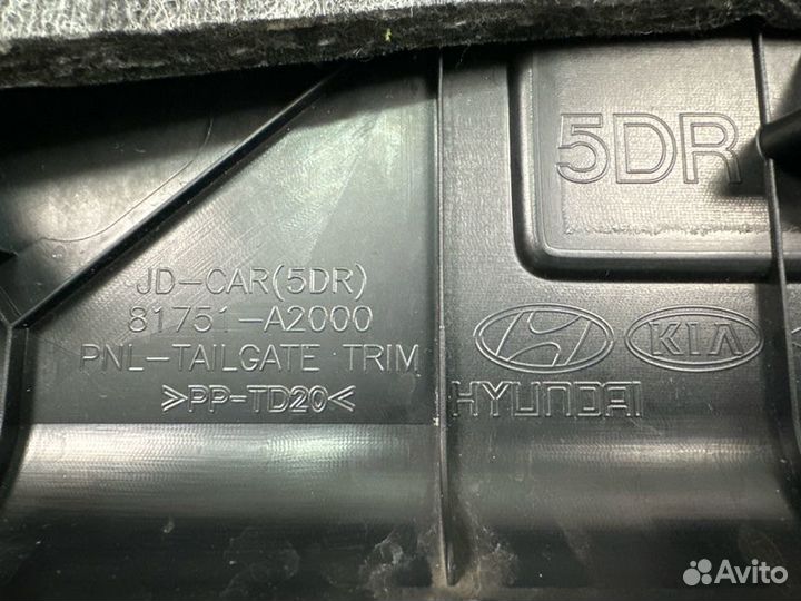 Обшивка крышки багажника Kia Ceed 2 JD 1.6 G4FD