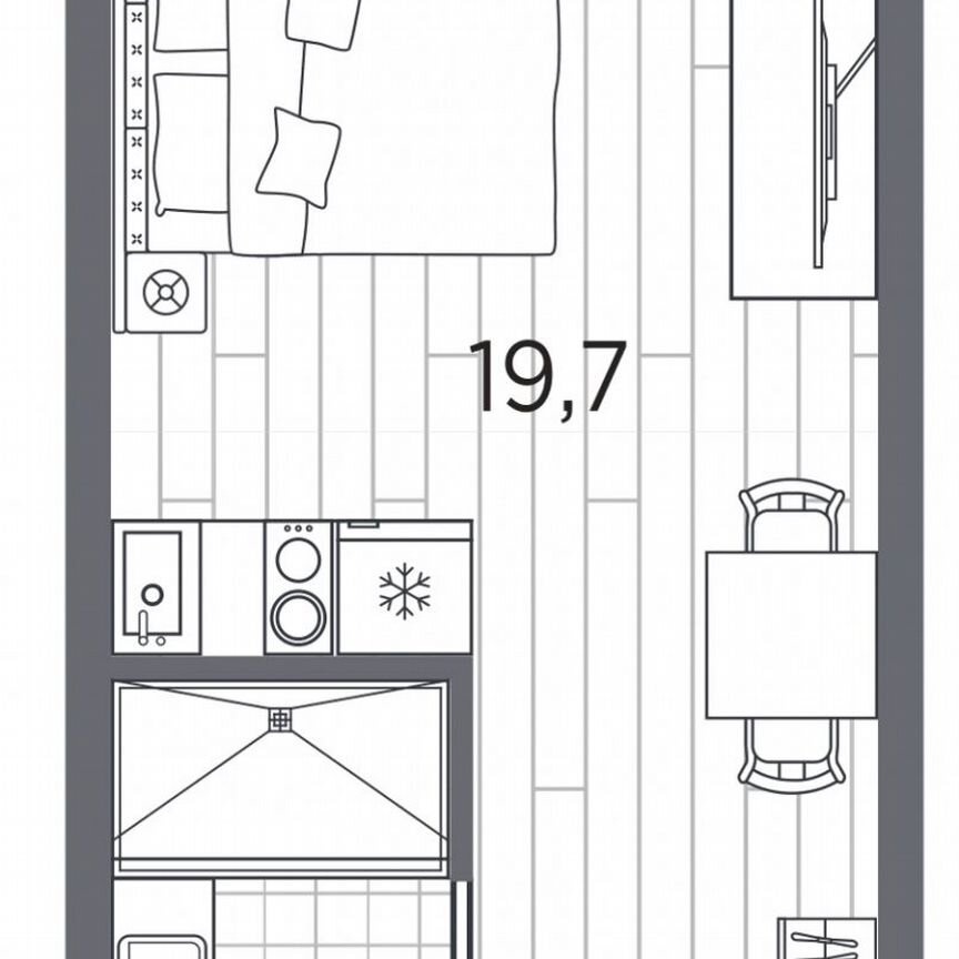 Апартаменты-студия, 23,5 м², 3/13 эт.