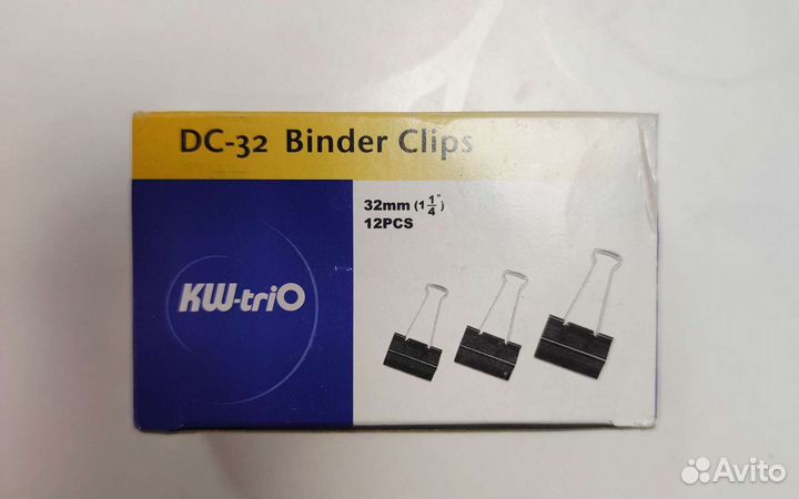 Зажим для бумаг bc-32 binder clips 32мм