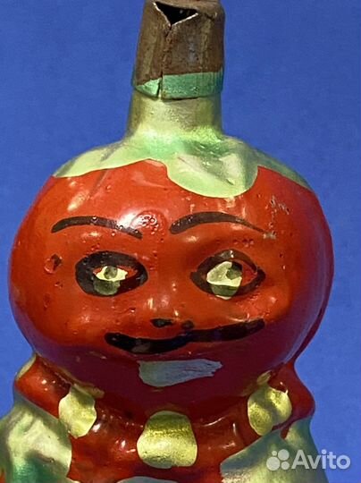 Елочная игрушка СССР из чиполлино Помидор