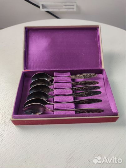 Мельхиоровые чайные ложки пламя