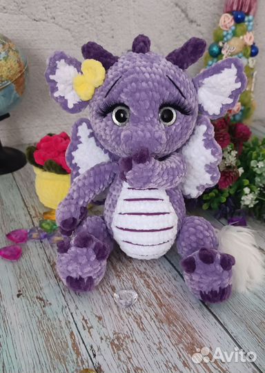 Вязаная игрушка дракон