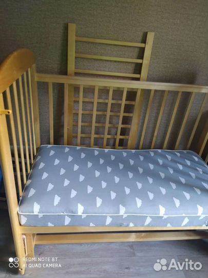 Кроватка-маятник, балдахин, бортики