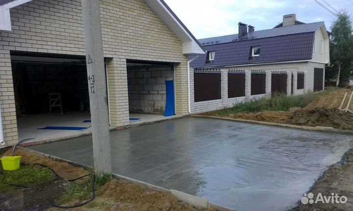 Бетонные работы отмостка фундаментные работы