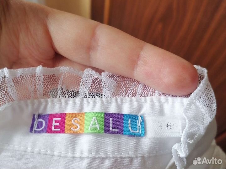 Школьная блузка белая и юбка синяя 128