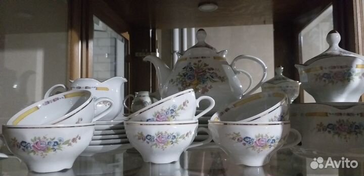 Чайный сервиз гдр мейсенский букет