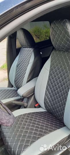 Чехлы Кия Рио Оксфорд серый экокожа