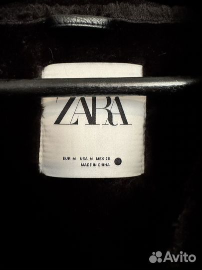 Дубленка авиатор женская zara