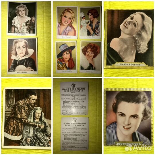 Антик фотокарточки Кинодивы. 95шт Германия 1930г