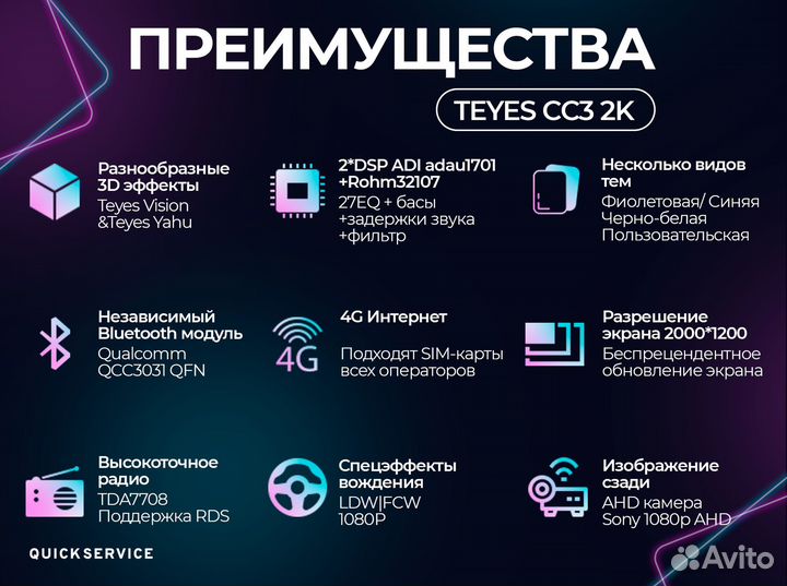 Головное устройство Teyes CC3 2K 4+32 на Kia Rio DC