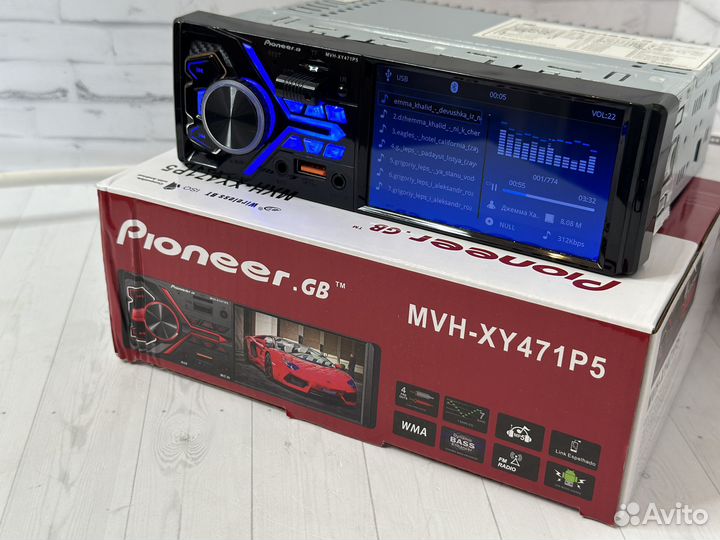 Магнитола 1 din pioneer с блютуз и экраном