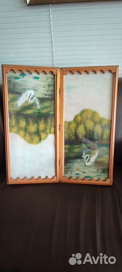 Нарды ручной работы со стеклом