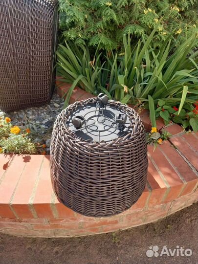 Кашпо прямоугольное 60 л, на колесиках20 л, ротанг