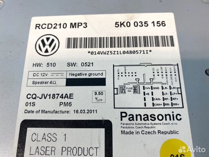 Штатная магнитола Volkswagen Golf 6 MK6 5K1 cgga