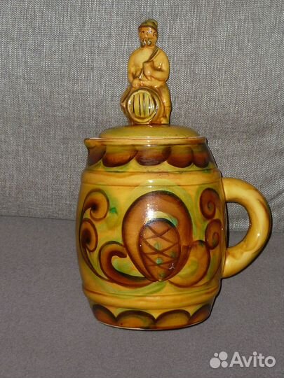 Пивная кружка,штоф Бочка с казаком керамика СССР