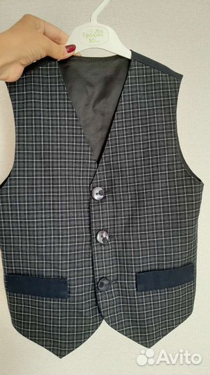 Школьный жилет в клетку, 122-128