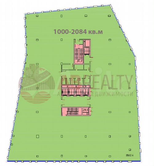 Офис 2084 м² в супер современном бц