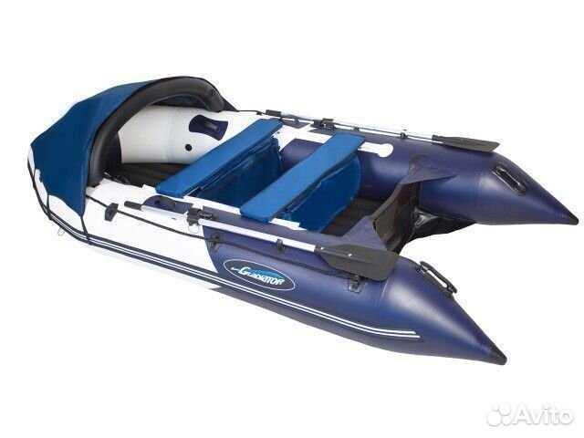 Лодка пвх Gladiator E350 PRO бело/темно-синий