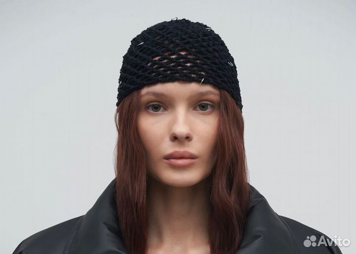 Шапка сетка вязаная y2k crochet