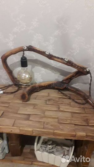 Светильник дерево ручная работа