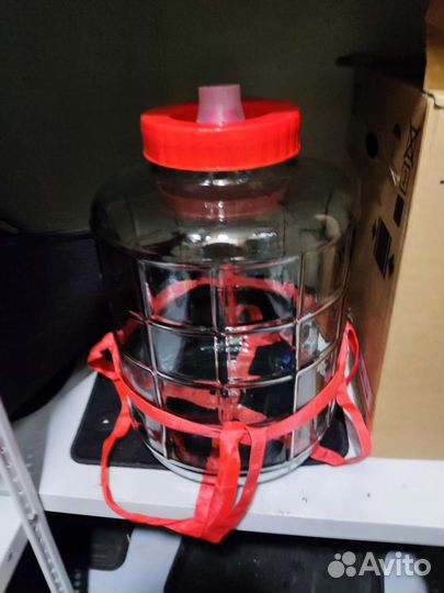 Емкость/ банка стеклянная с гидрозатвором, 25 л