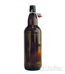 Бутылка пивная 1л, коричневая, бугельная пробка