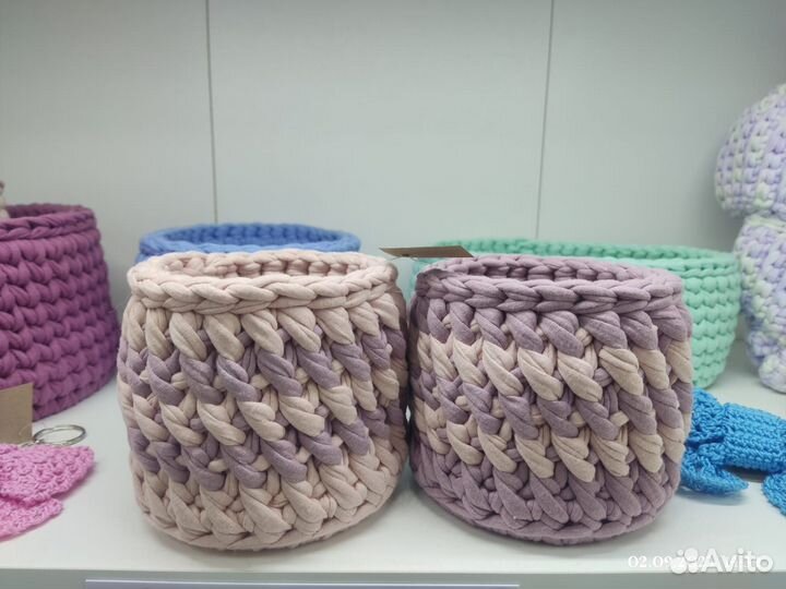 Вязаные корзины