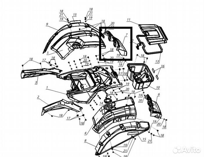 Кронштейн фонарей задних правый R10700021