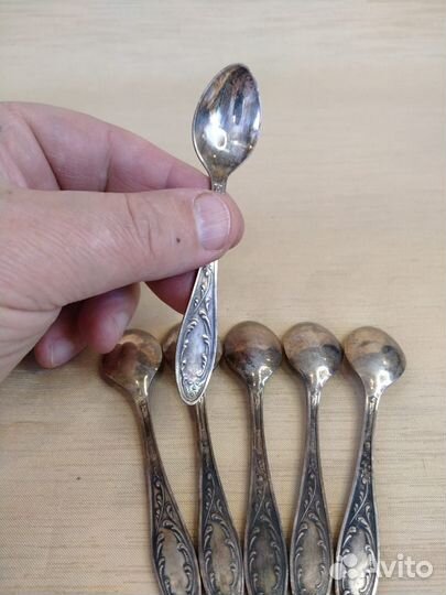 Набор кофейных ложек Пламя, мельхиор