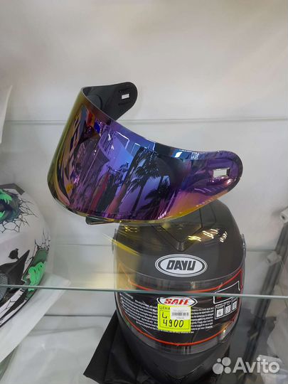 Визор для мото шлема HNJ фиолетовый перламутр