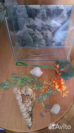 Аквариум+фильтр+начинка+сачок