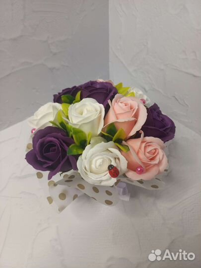 Букет из мыльных роз