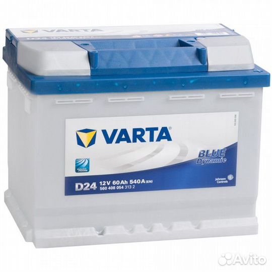 Аккумулятор Varta Blue D24 (60R) обр. пол. 60 Ач