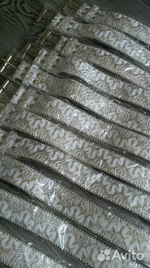 Ремень белый с блесками