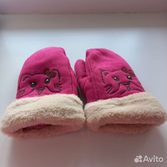 Зимние очень теплые варежки 3-6 лет