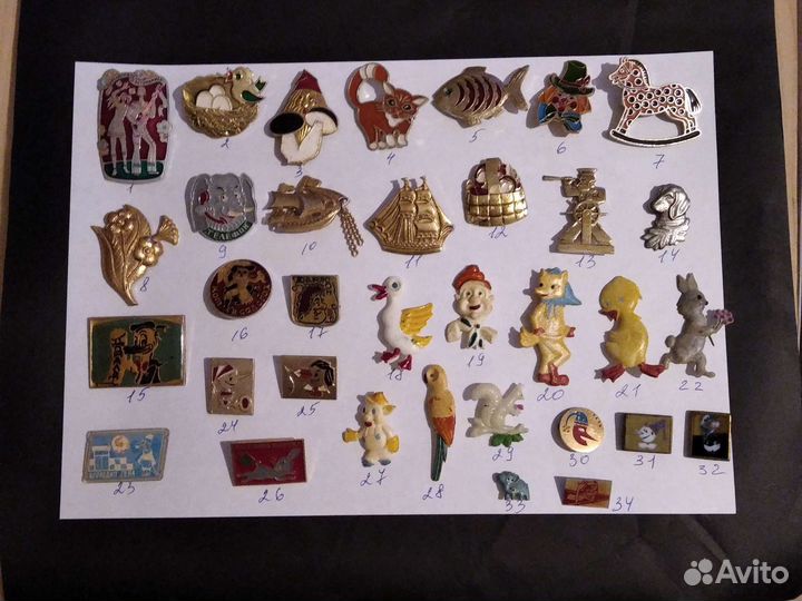 Значки СССР детские сказки цирк зоопарк 24 шт