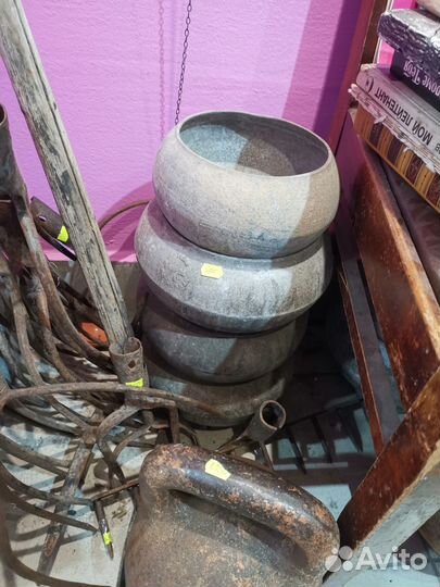 Горшки чугунки для Печи Старина Большие и малые