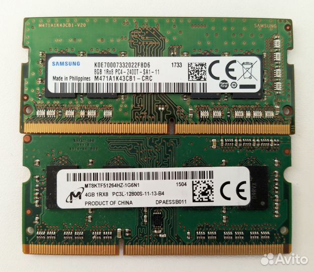 Sodimm ddr3 4gb и ddr4 8gb, память для ноутбука