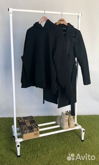 Напольная вешалка белая для верхней одежды и обуви