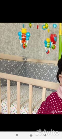 Детская кроватка+матрас+бортики