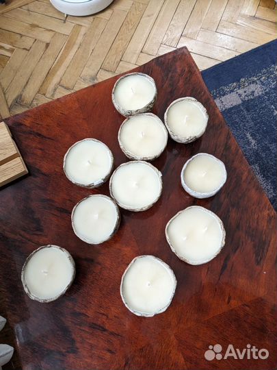 Свечи ручной работы в глиняных пиалах