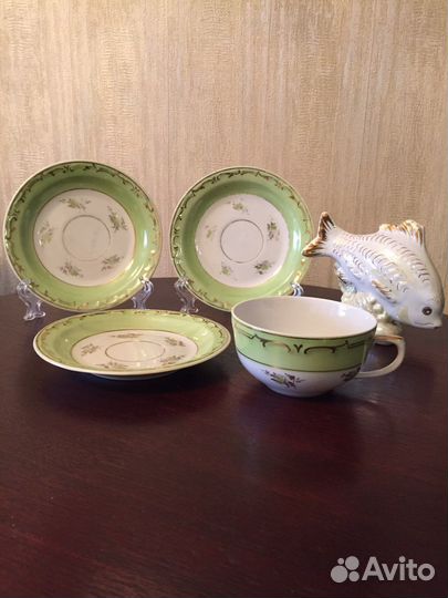 Чайная пара Дулево 1957 год, крытьё, раритет