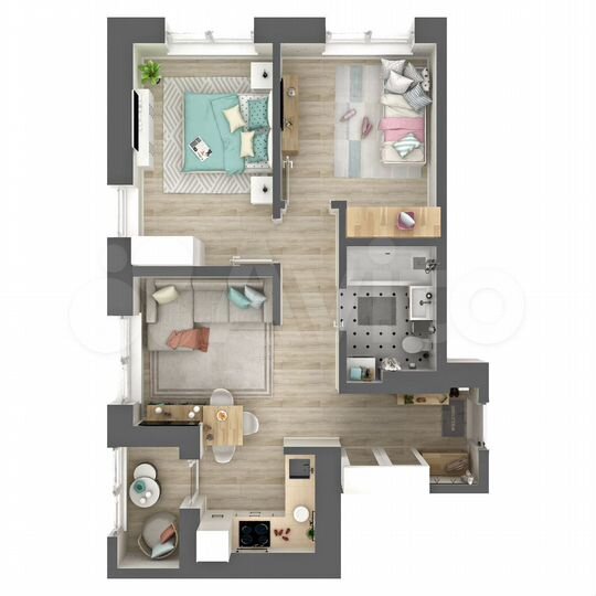 2-к. квартира, 49,3 м², 7/18 эт.