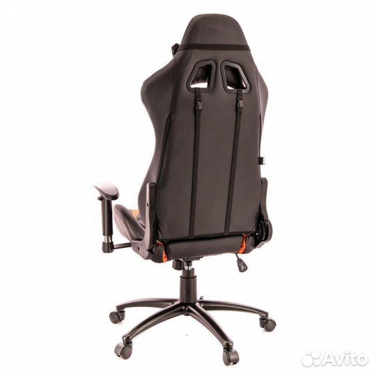 Кресло EverProf Lotus S2 Экокожа Оранжевый/Черный